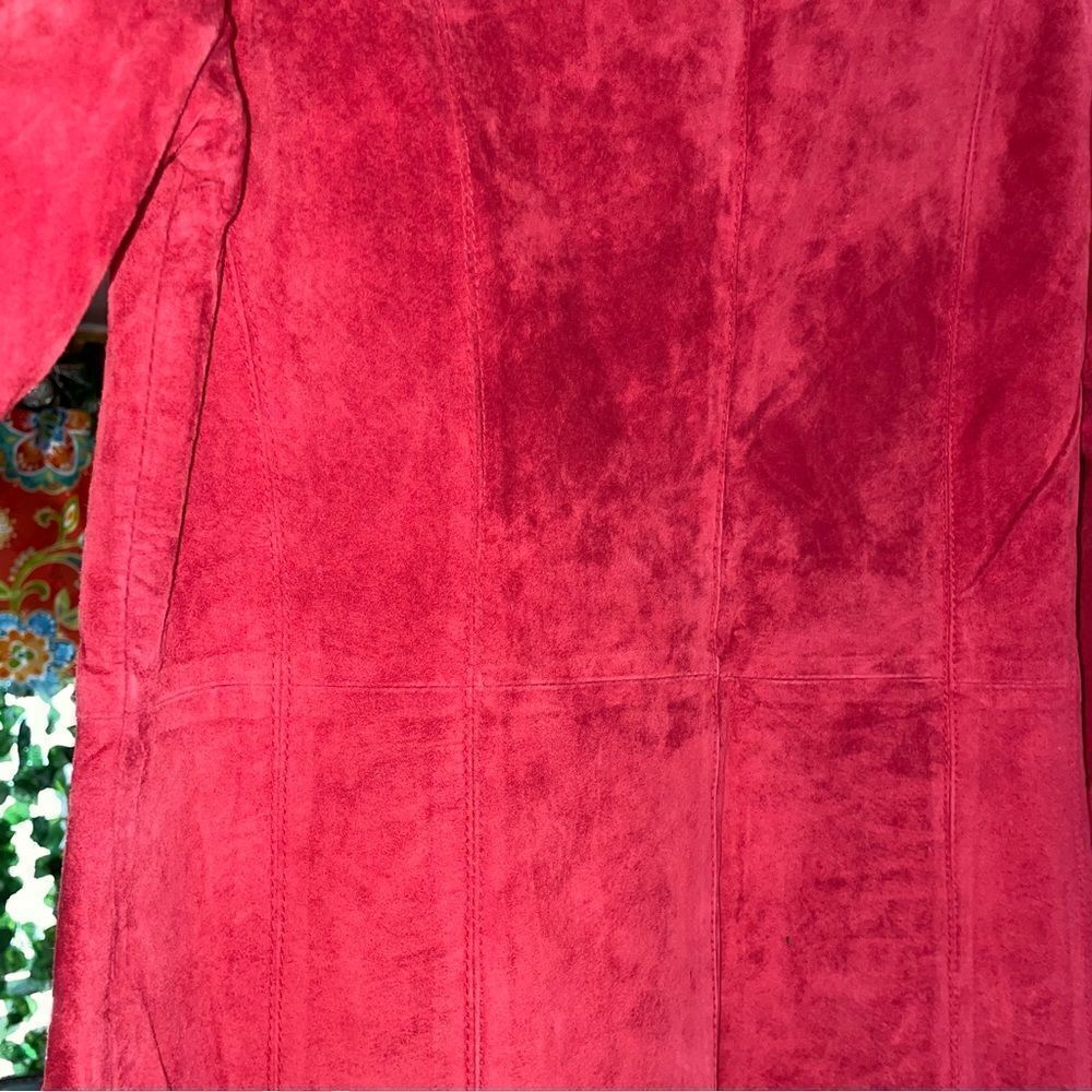 Pursuits Ltd Red Leather Button Down Jacket Blazer - image 6